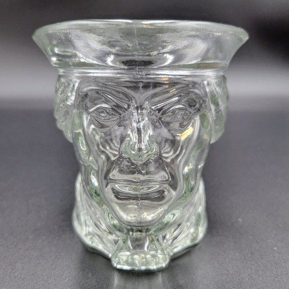 Vintage President Thomas Jefferson Avon Clear Glass Cup Patriot Head Read - Picture 1 of 11
